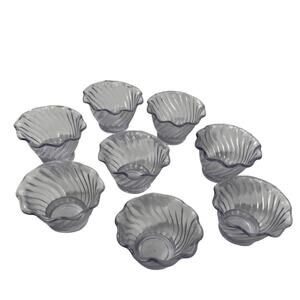 SYSCO Commercial Swirl Dessert Bowls Set 8 Tulip Acrylic USA Restaurant Ware 5oz